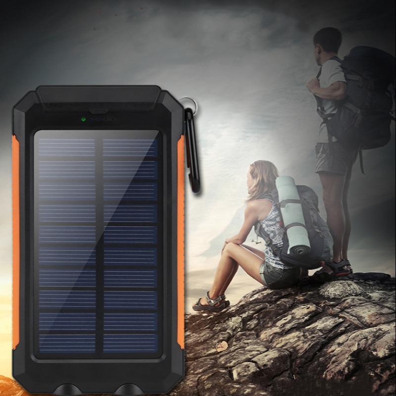 Outdoor Solar Powered Flashlight Power Bank, Multifunctional Waterproof Solar Battery, Large Capacity Camping Light, Portable Outdoor Light for Hiking, Camping, Climbing