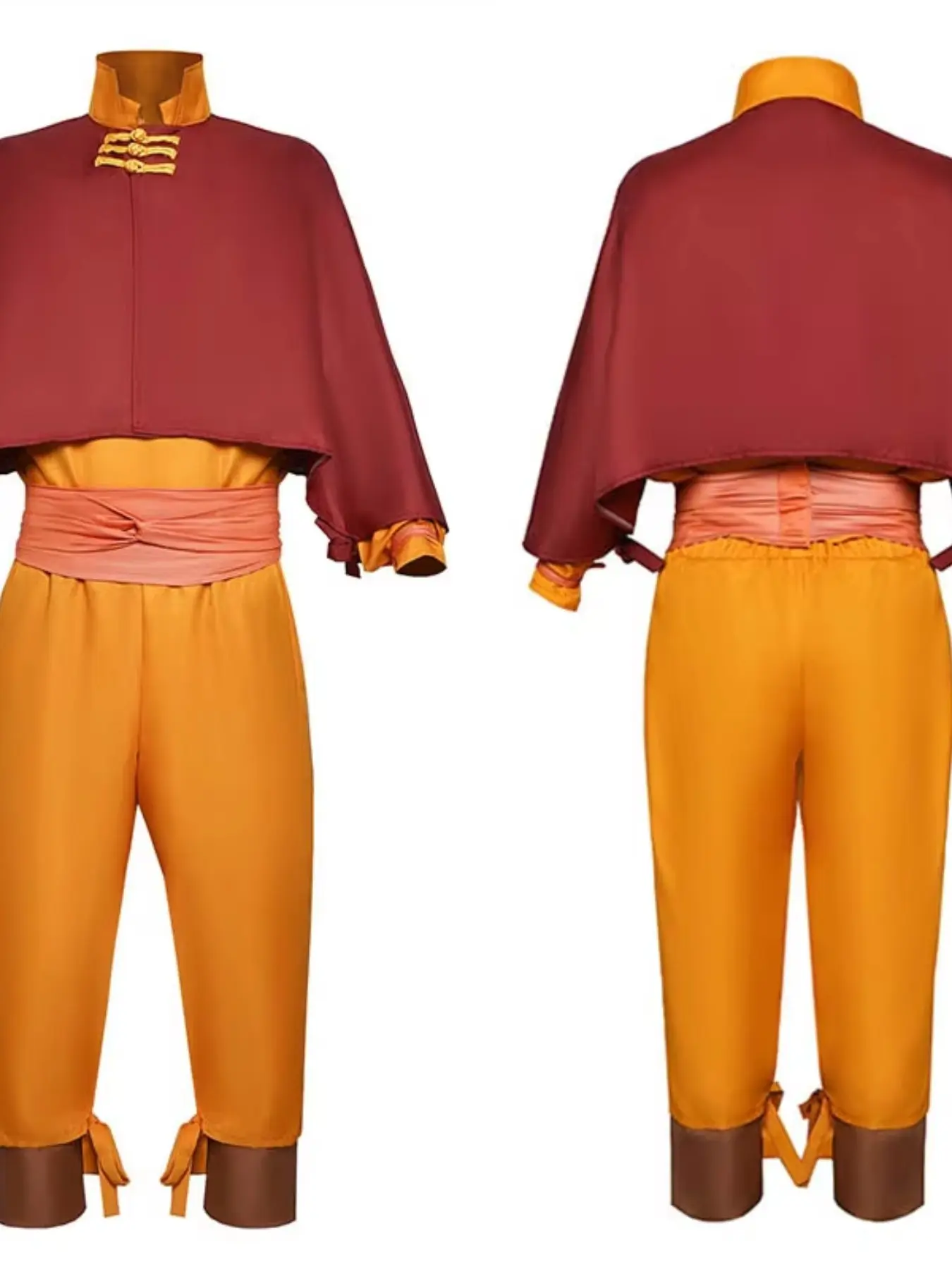 Air Nomad Monk Aang Cosplay Costume Orange Yellow Robe Set Halloween Carnival Role Play Outfit For Adult