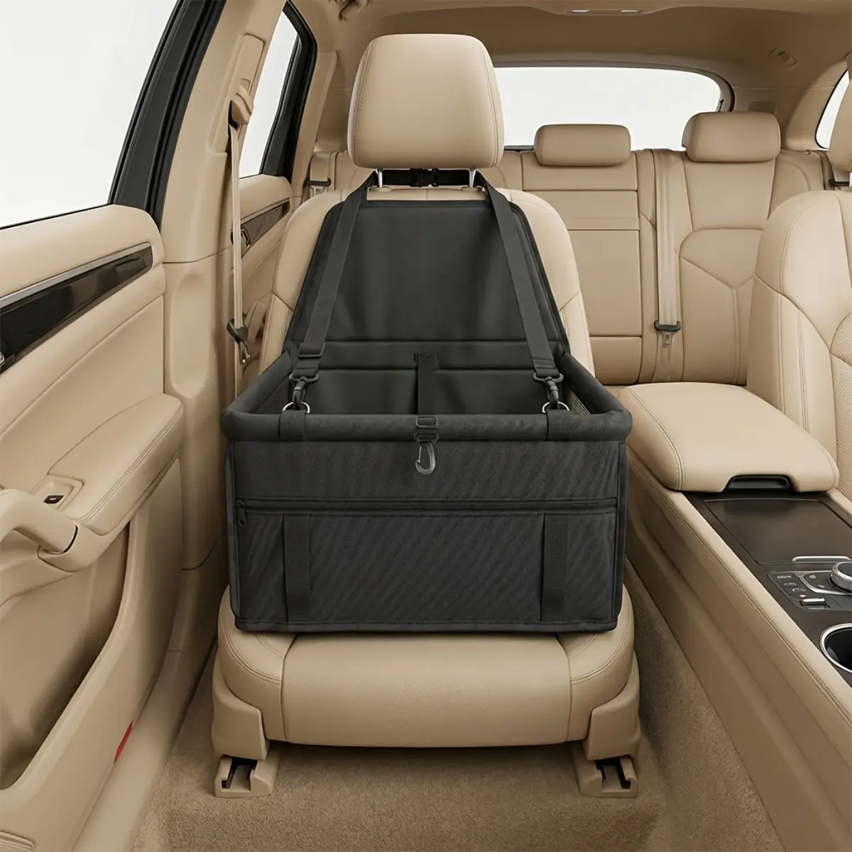 Dog Car Seat for Small and Medium Dogs, Durable Pet Travel Carrier with Adjustable Safety Straps, Comfortable Vehicle Booster Seat for Long Road Trips, Secure Pet Travel Essential, Portable Dog Car Accessory for Safe Driving and Outdoor Trips