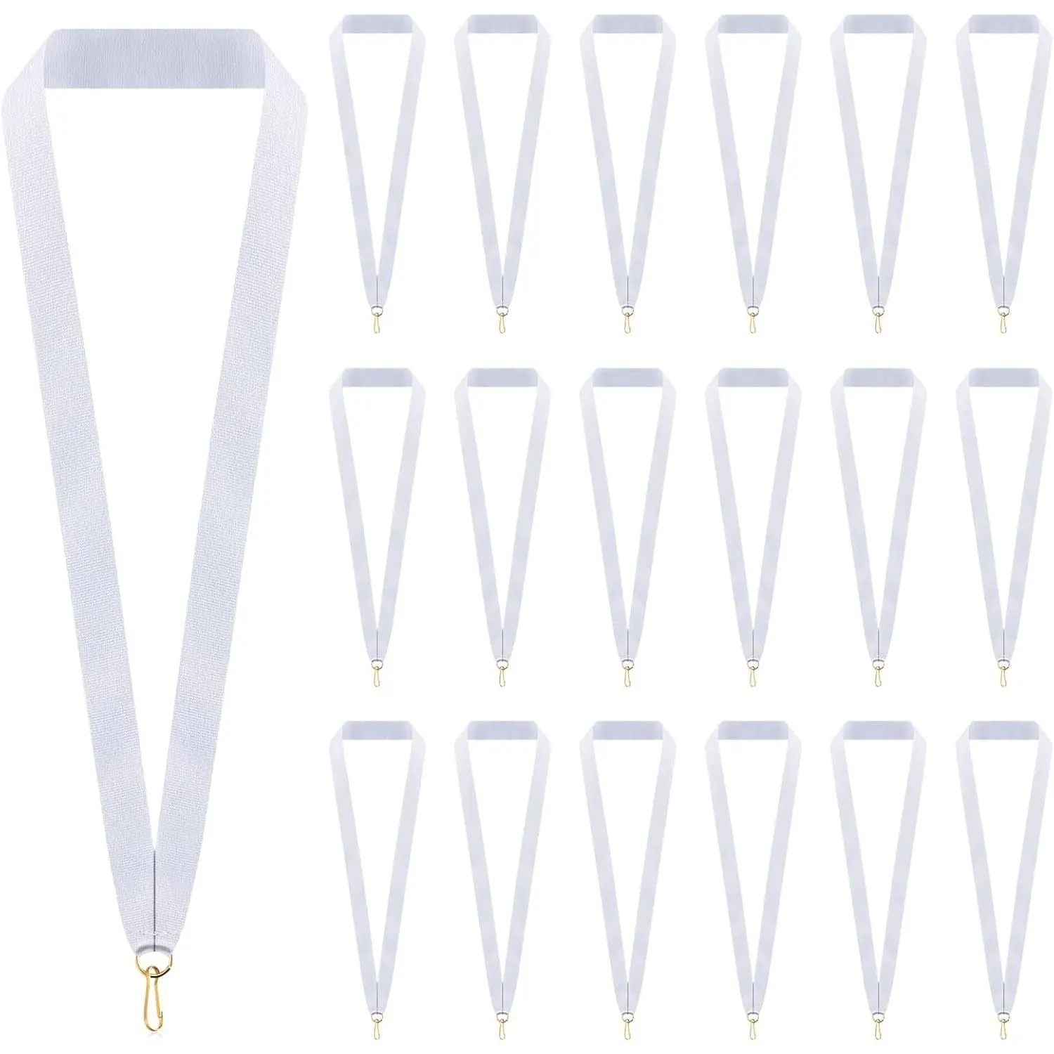 30 Pieces Award Ribbon Medal Ribbons Neck Ribbons for Medals Flat Medal Lanyards Ribbon Lanyard with Snap Clips for Competitions Sports Meeting Party Student Awards