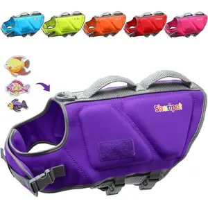 Dog Life Jacket for X-Large Dogs, High Buoyancy Dog Life Vests for Boating Swimming with Fashion Fabric Patches, Reflective Stripes and Rescue Handle, Dogs Flotation Vest, XL
