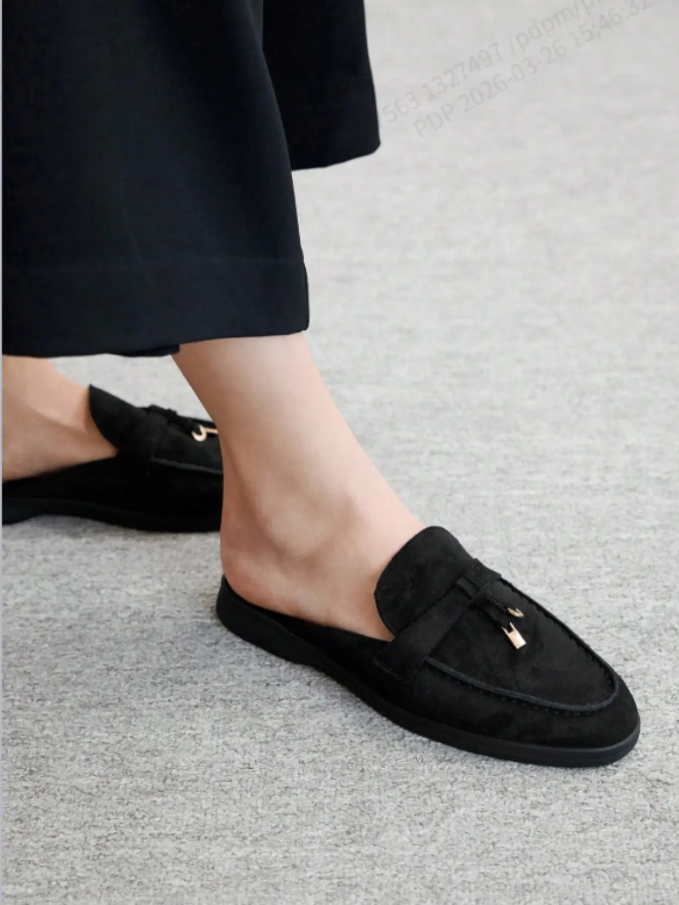 Fashion Velvet Comfortable Casual Slip-On Mules, Plain Cotton Upper, Rubber Sole, Less Than Ankle Height, Women's Shoes