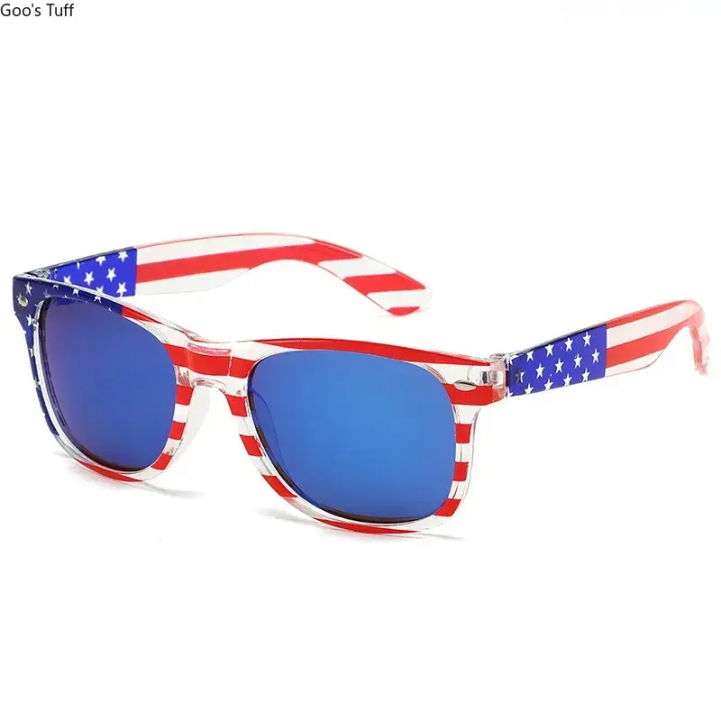 Men's 3-Pack Patriotic Wayfarer Sunglasses - American Flag Print, Mirrored Lenses, Lightweight Nylon TR90 Frame, UV400 Protection, Unisex - For 4th Of July, Beachwear