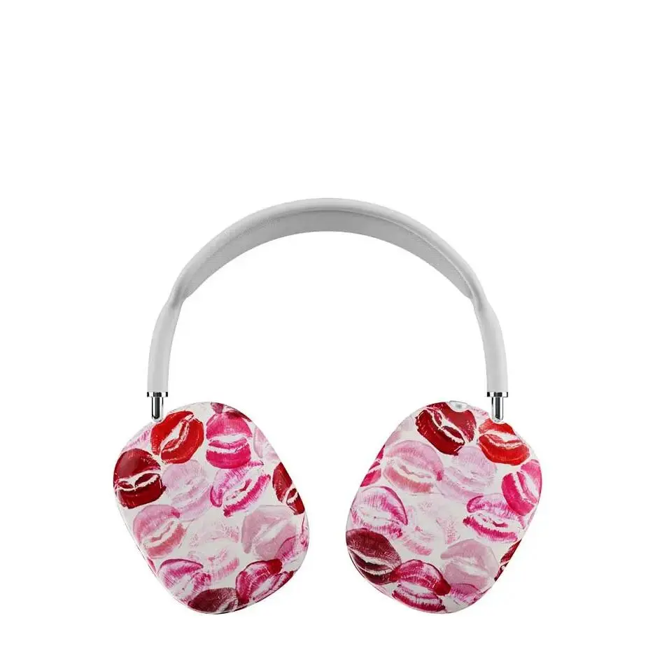 Wildflower Kensington Limited Edition AirPods Max Headphone Case Cover - Durable Pink Kiss Lips Trendy Polycarbonate, Scratchproof, Dustproof Non-Woven Electronic Protection with Wireless Charging Compatibility, Playful, Wireless Charging Compatible