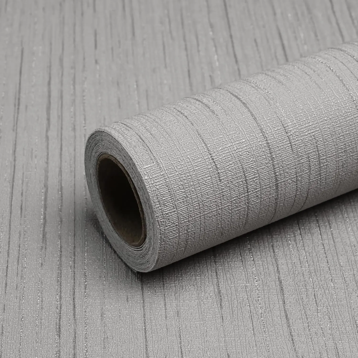Grey Grasscloth Peel and Stick Texture Contact Paper 15.7"x120" Vintage Removable Waterproof Wallpaper for Room Walls Cabinets Furniture Drawers Desk