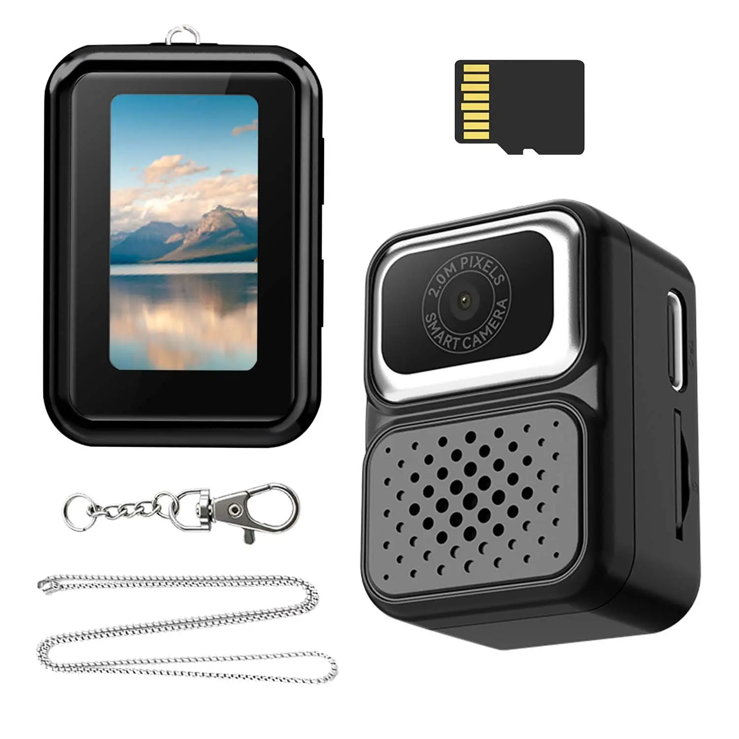 Mini Body Camera With 32GB Storage Pocket Video Recorder With 180° Rotating Lens Thumb Size Wearable Body Cam With Screen Portable Camera For Outdoor  Cycling  Vlog  Travel