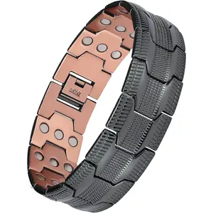 Copper Magnetic Bracelet for Men, 3X Strength Copper Bracelet with 3800 Gauss Magnets, Premium Fold-Over Clasp, Men’s Fashion Jewelry Gift