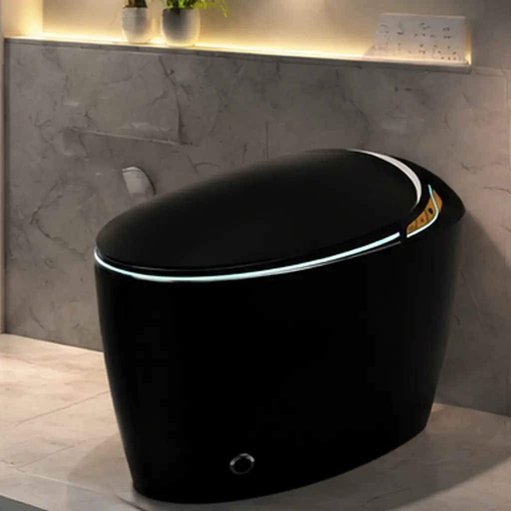 ARCH Smart One-Piece Toilet with Bidet Built-In, Intelligent Elongated Toilet for Modern Bathroom, Auto Open/Close Seat, Foot Sensor Flush, LED Display, Night Light, Warm Water & Dryer, Porcelain, Multiple Color Options, Black/Grey/Pink/White Color
