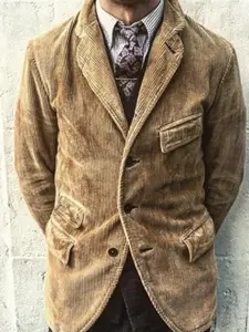 Men's Casual Fashion Solid Color Open Front Jacket, Plain Surface Shirt, Unlined, Lightweight (88.2g/m²), Perfect for Daily Wear