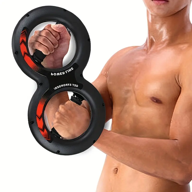 1 x Figure-8 Arm Strength Trainer, Professional-Grade Rotational Trainer—Silent Forearm Strengthener, Unisex Adjustable Arm Strength Trainer, Multifunctional for Arm Muscle Exercises, Strength Training, and Workouts; Home/Gym Boxing Arm Exercise Equipment