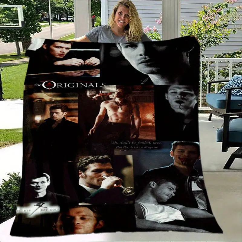 The Originals Klaus Mikaelson Photo Collage Flannel Throw Blanket Vampire Diaries Spin Off TV Show Warm Blanket Gift The Originals Fans All Ages