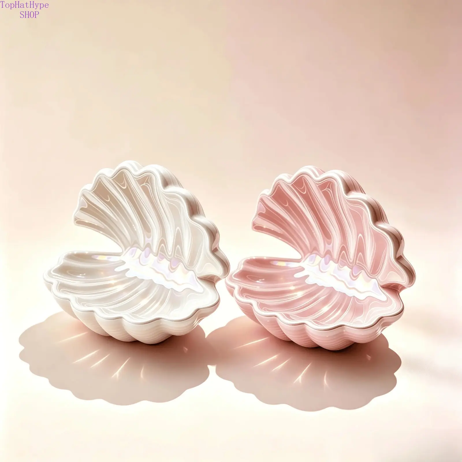 【DealsForYouDays】Minimalist Pink Seashell-Shaped Jewelry Dish — Ceramic Jewelry Tray, Ring Holder, Small Decorative Dish, Home Decor, Bathroom & Kitchen Accessory, Ceramic Trinket Tray, Mini Engagement Ring Dish — Perfect Gift for Mom and Best Friends