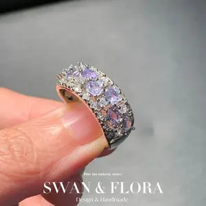 MM Natural Tanzanite Ring Adjustable Female Ring Jewelry for Women Gift Wholesale High Quality Vintage Fine
