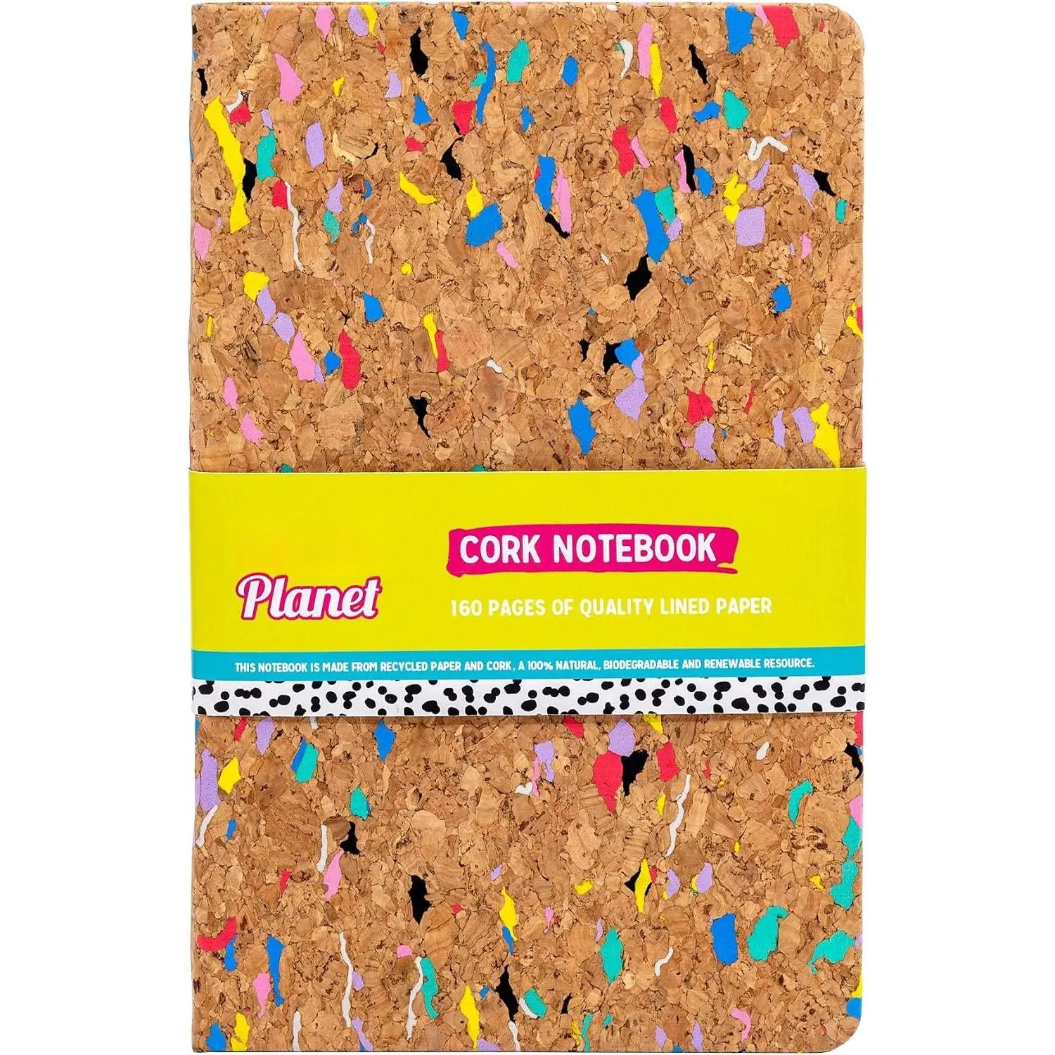 ,   Cork A5 Soft Cover Journal – Casebound Cork Cover Notebook with 160 Pages, 80 Sheets of Recycled FSC Certified 80GSM, 8mm Lined Paper for , School & Office, 8.5 x 5.3in