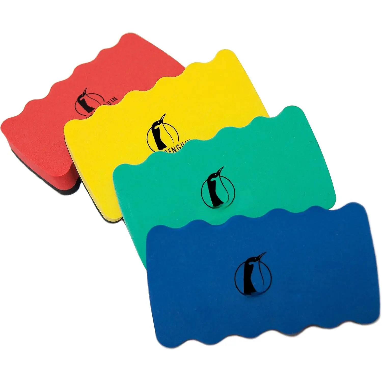 Whiteboard Eraser , 4 Dry Erase Erasers for White Board | Dry Erase Sponge Cleaner Rubber for Dry Wipe Pens,   Sticks to  Drywipe Boards, 4 x 2.3 x 0.8 in