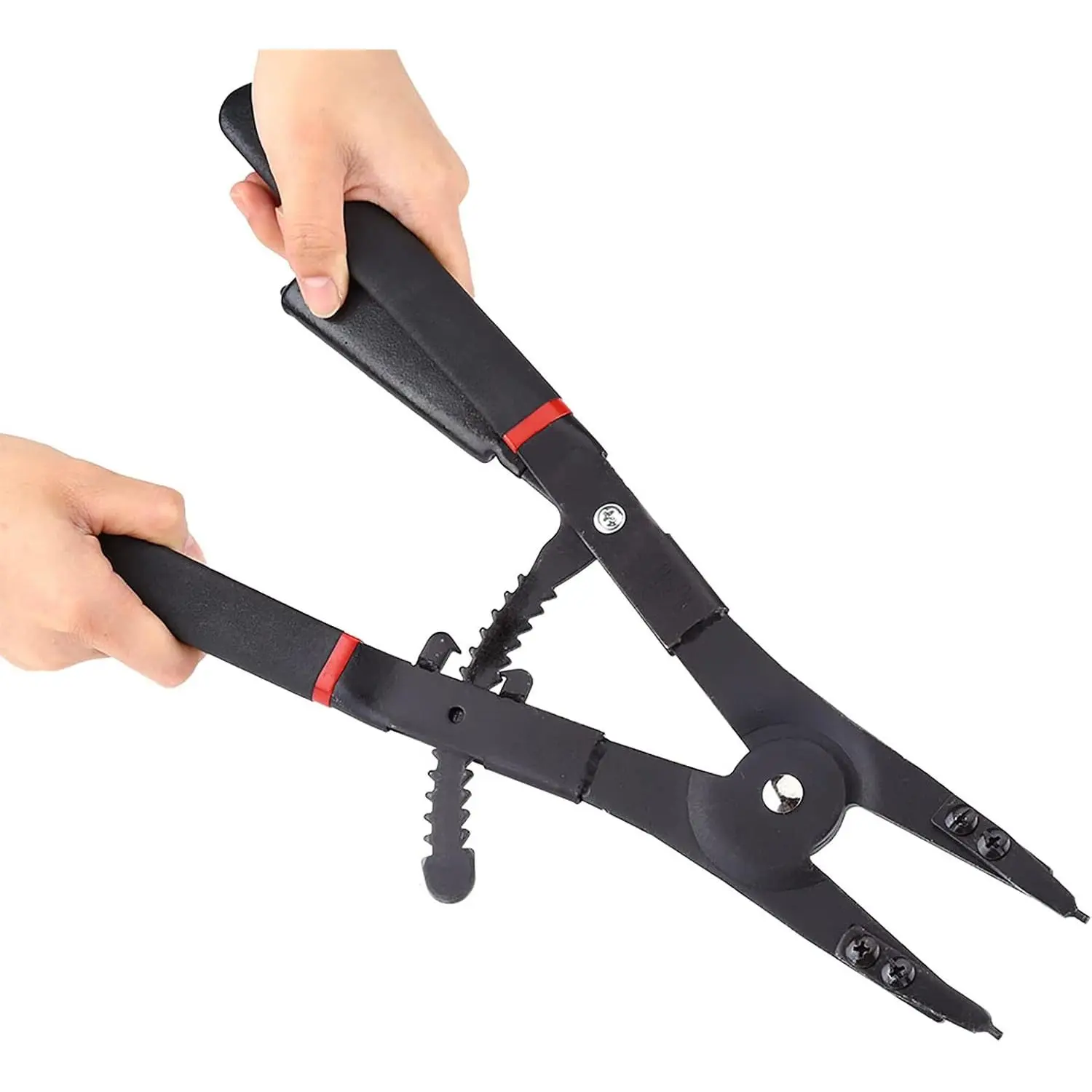 2 count Heavy Duty Circlip Pliers, 16" Snap Ring Pliers Set | With 0°15°45°90°tips, To Install and Uninstall the Snap Rings, Internal External Snap Ring Pliers