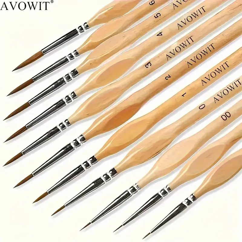 Micro Painting Brush Set, 11 Detail Brushes with Ergonomic Handles, Precision Brush, Ideal for Acrylic Paint, Watercolor and Crafts, Art Supplies, Craft Tool, Painter Tool