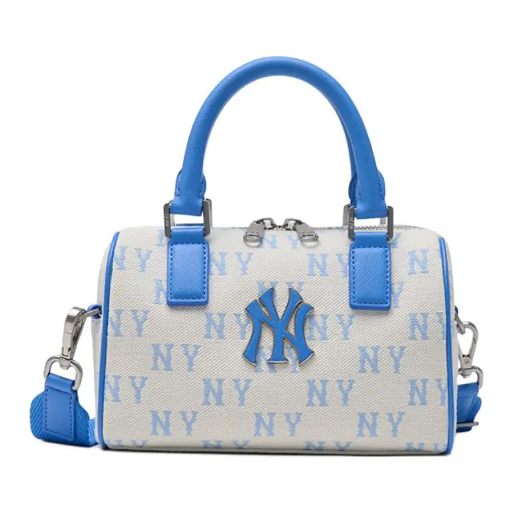 MLB Monogram New York Yankees Classic Jacquard Zip Top-Handle Crossbody Bag – Unisex Blue