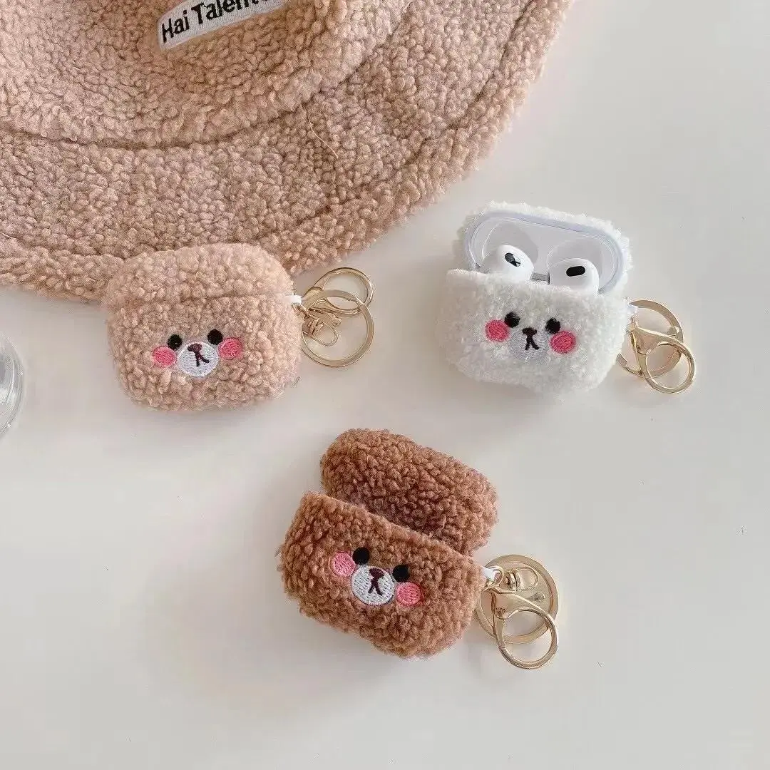 Luxury Designer Cute Plush Fur Airpods Case - Unisex PC/Polycarbonate Secure Protective Carrying Cover with Accessories for All Models Airpods 1,2,3,4,Pro, Playful