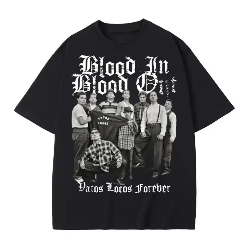 Graphic-T-shirt Vato Loco Forever BLBO Shirt, Chicanos Clothing Mexican Movie T-Shirt, Full Color Vintage Graphic Tee, Fashion Cotton Casual Streetwear Top, Unisex Shirt for Women Men, Retro Chicano Style Apparel Gift