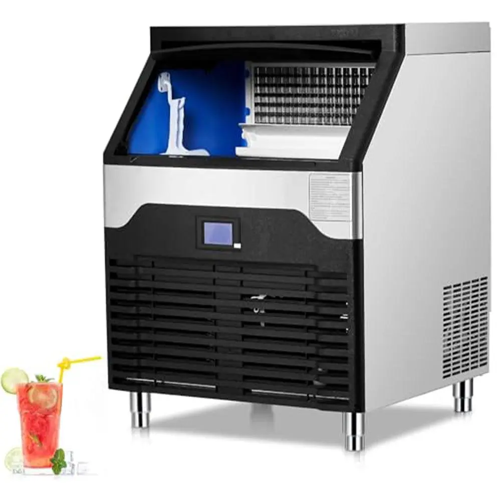 GARVEE260lbs/24H Ice Maker Stainless Steel Under Counter ice Maker Machine with 145LBS Storage Self-Clean for Bar Restaurant Cafe Home