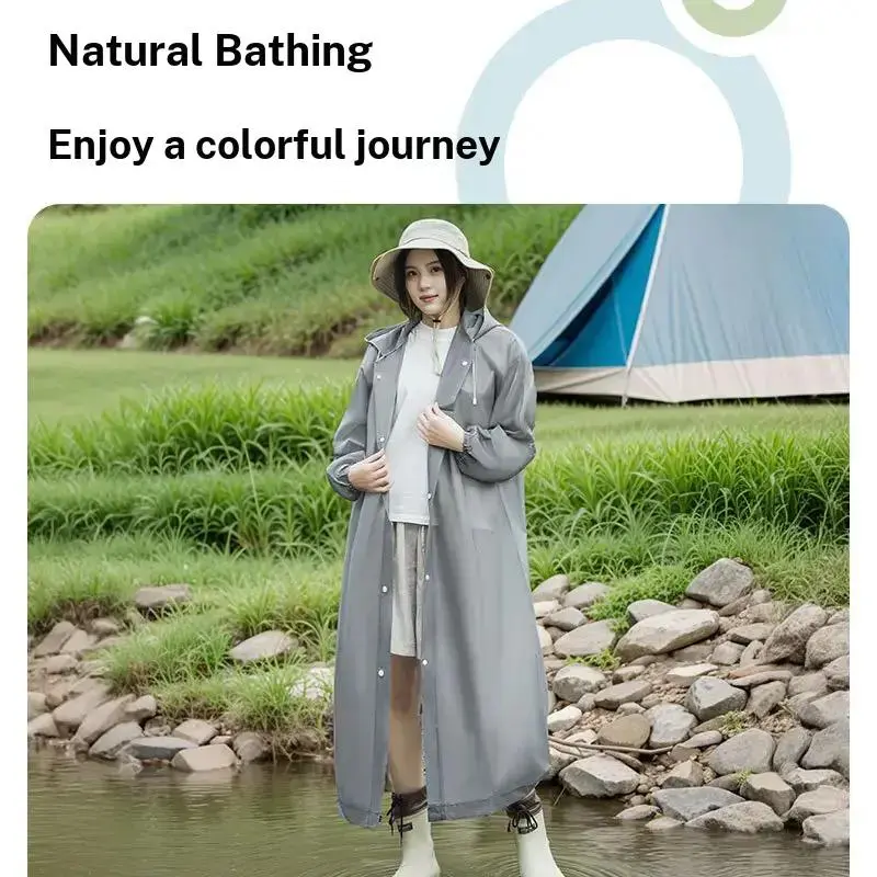 Non-Disposable Adult Thick Raincoat, Long Design, Full Body Storm Protection, Ideal for Outdoor Use, Hiking, Travel, Portable