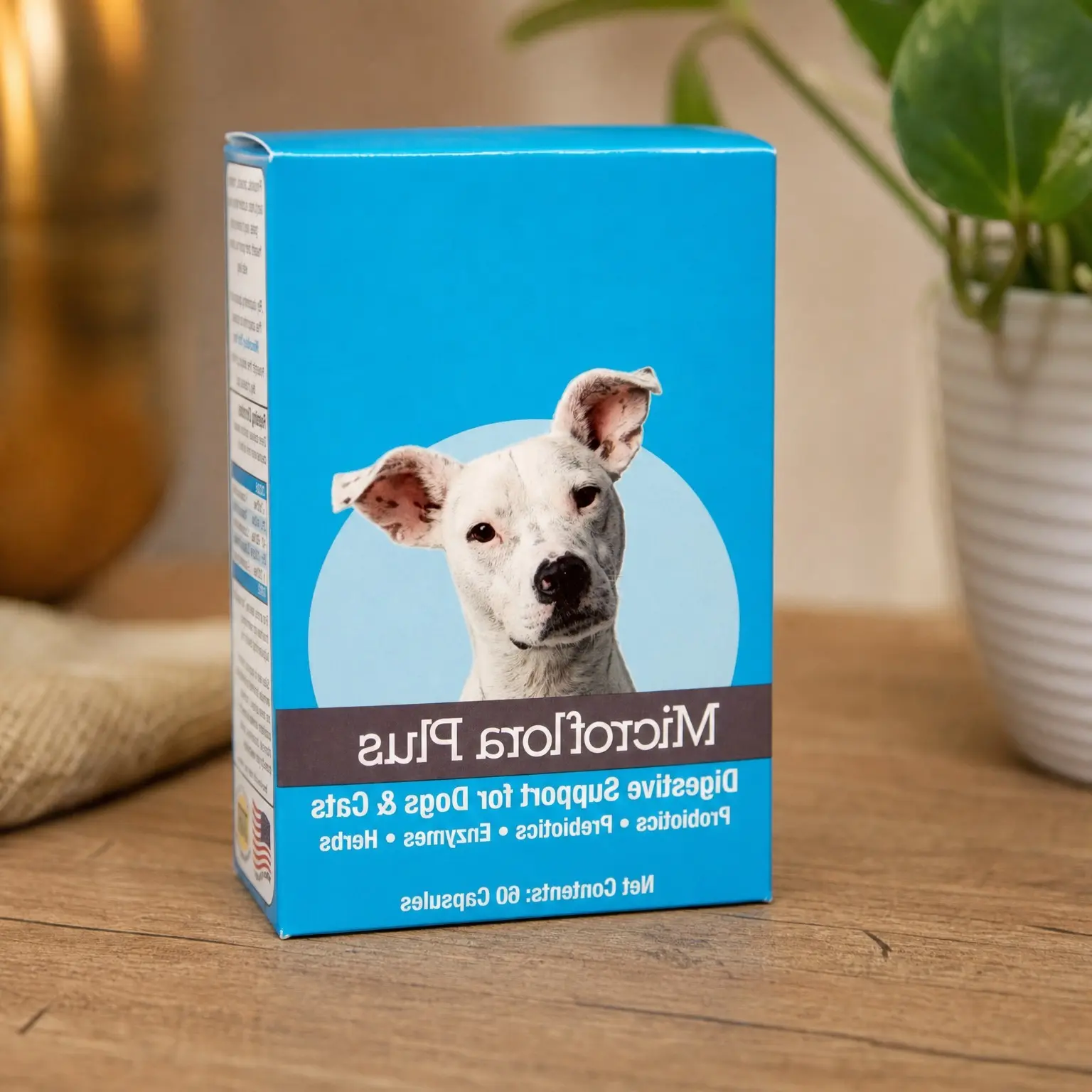Microflora Plus Dog Digestion Aid with Probiotics, Digestive Enzymes & Prebiotics – 60 CapsulesGift