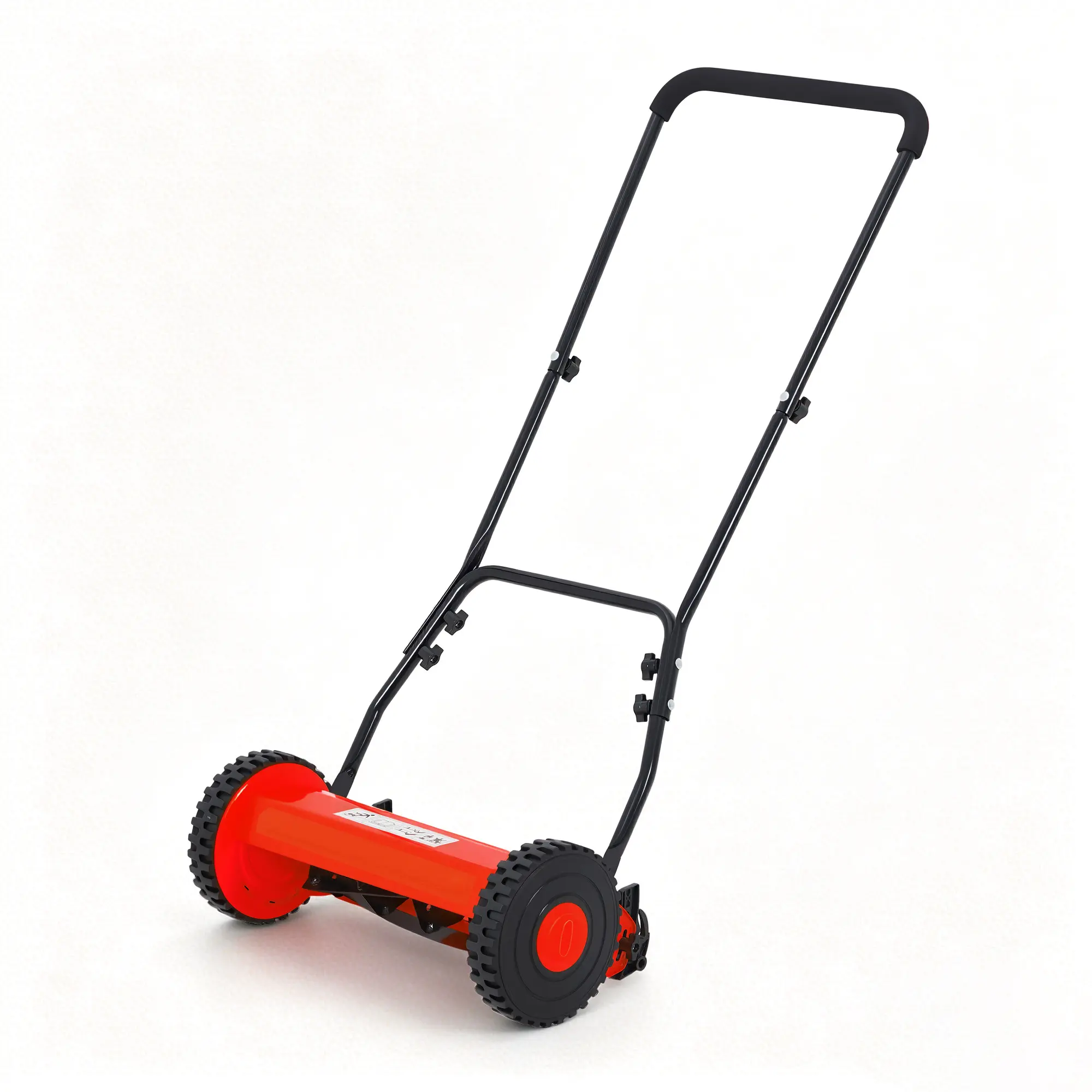Eco-Friendly Quiet Hand Push Lawn Mower - 14-Inch 5-Blade Manual Reel, Adjustable Cutting Height, Lightweight, Easy Assembly - Ideal for Small to Medium Yds, Red