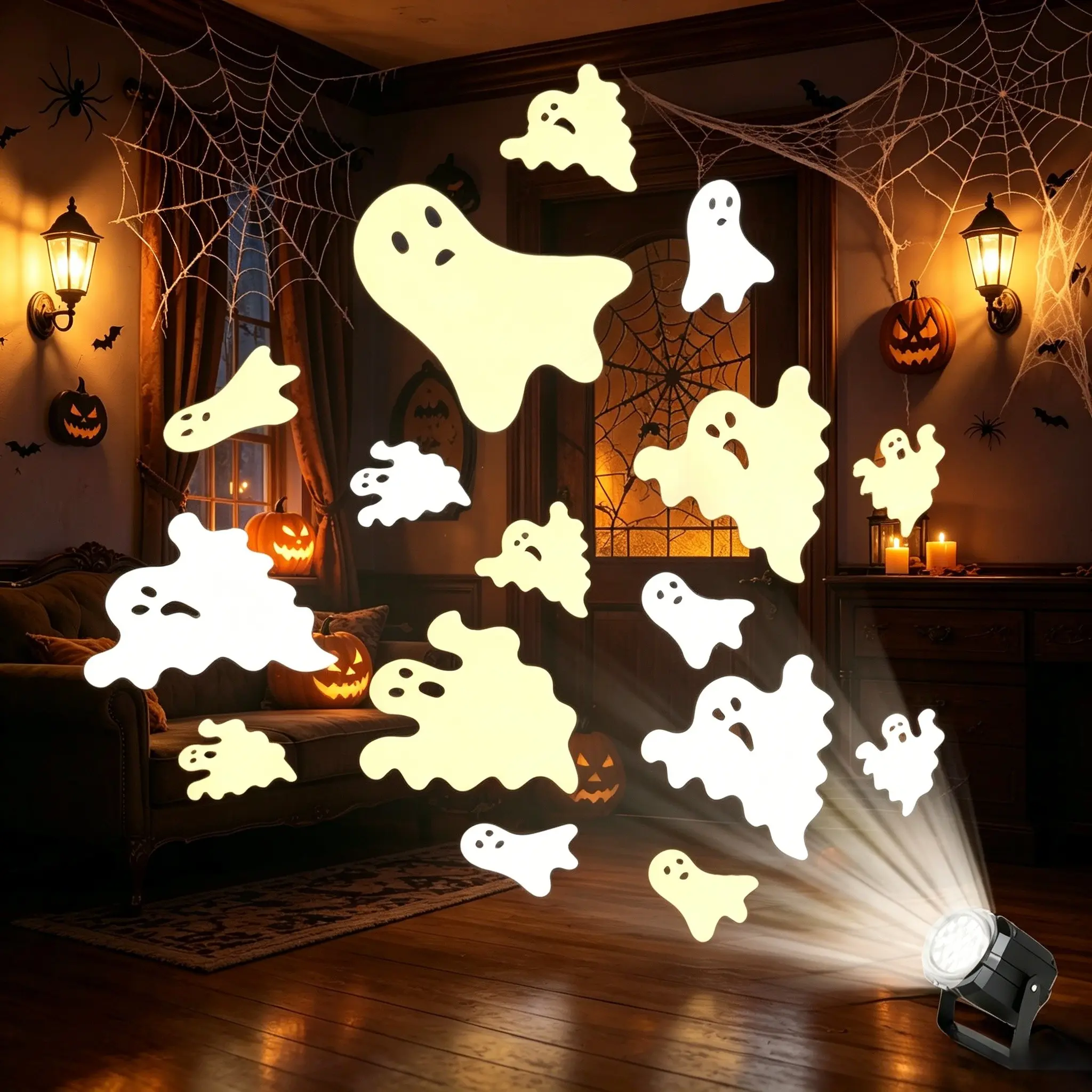 360° Rotatable Halloween LED Projector Light, USB Powered, Ideal for Bedroom, Living Room, Ceiling, Wall Decor, Party Lights, Halloween Festival Setup
