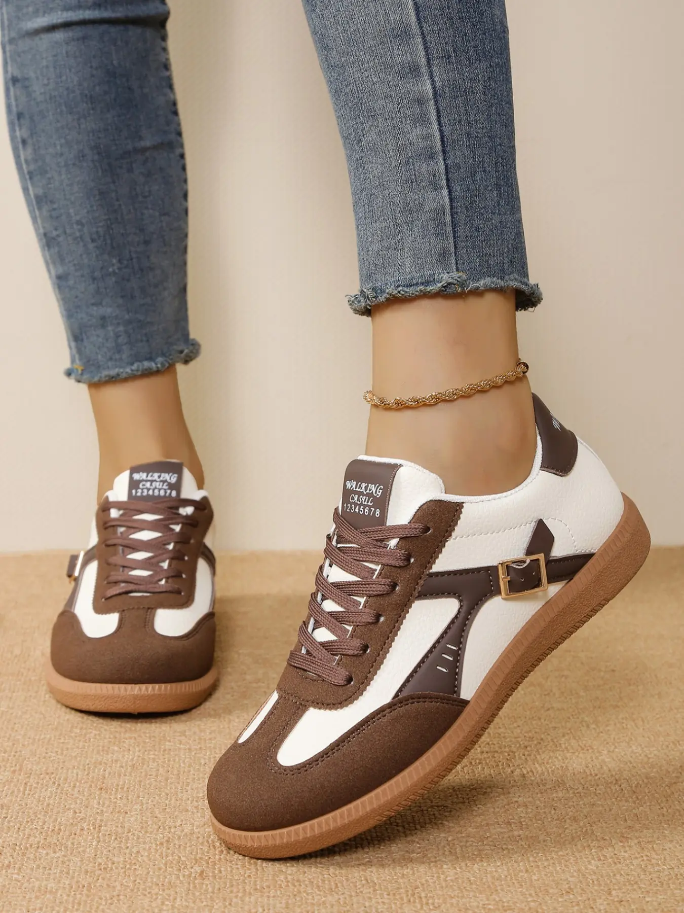 Women's Retro Colorblock Training Shoes, Soft Sole Lightweight Daily Casual Sneakers, Casual PU Leather Sporty Style, All Seasons Comfortable Walking Shoes, Casual Sports Sneakers, Casual Athletic Sneakers