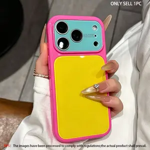 The new summer dopamine color block shockproof phone case is suitable for iPhone 17, 16, 15, 14, 13 Pro Max compatible series smartphones, with elegant color design and soft skin feel protective cover