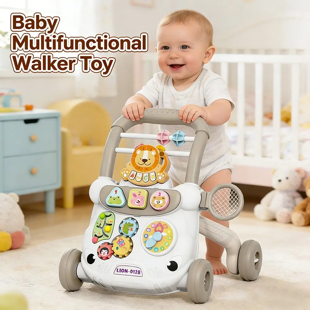 Baby Multifunctional Walker Toy, Toddler Push Walker, Early Education Intellectual Development, Rolling Push Cart, Learn to Walk, Infant Activity Vehicle