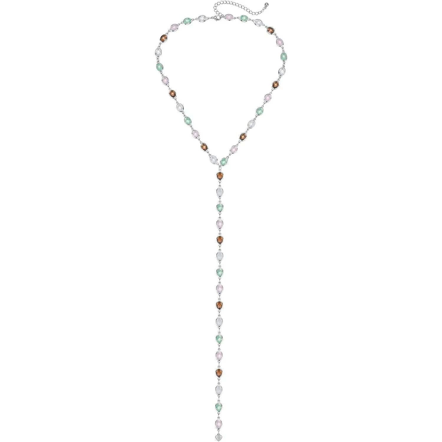 Boho Colorful Beaded Y Necklace for Women, Long Drop  Lariat Chain for Beach ,  Festival,Party Wear