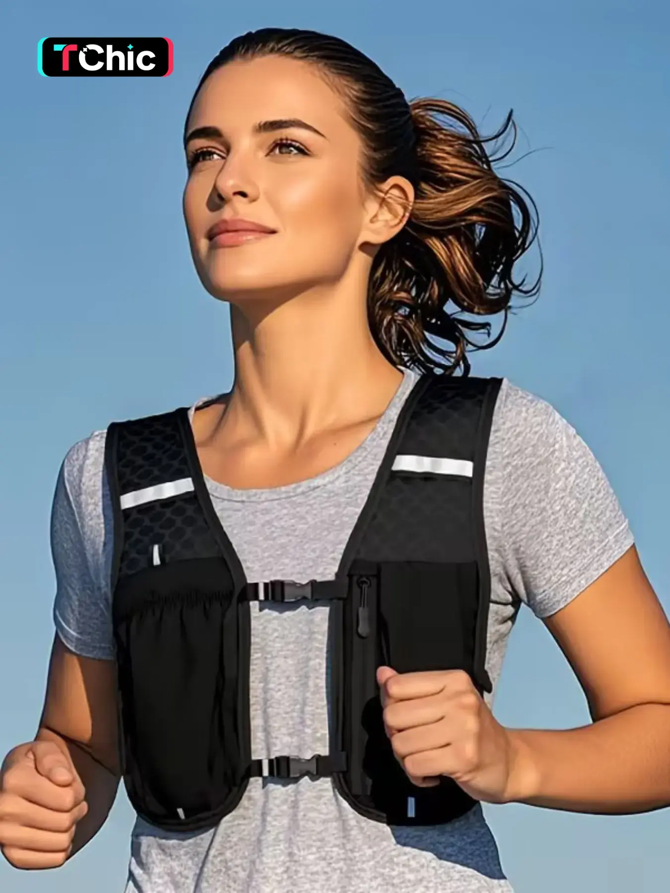 Lightweight Outdoor Hiking Running Vest with Reflective Hydration Water Bag, Phone Storage Pocket, Sporty Style, All Seasons Use, Trail Running Runners