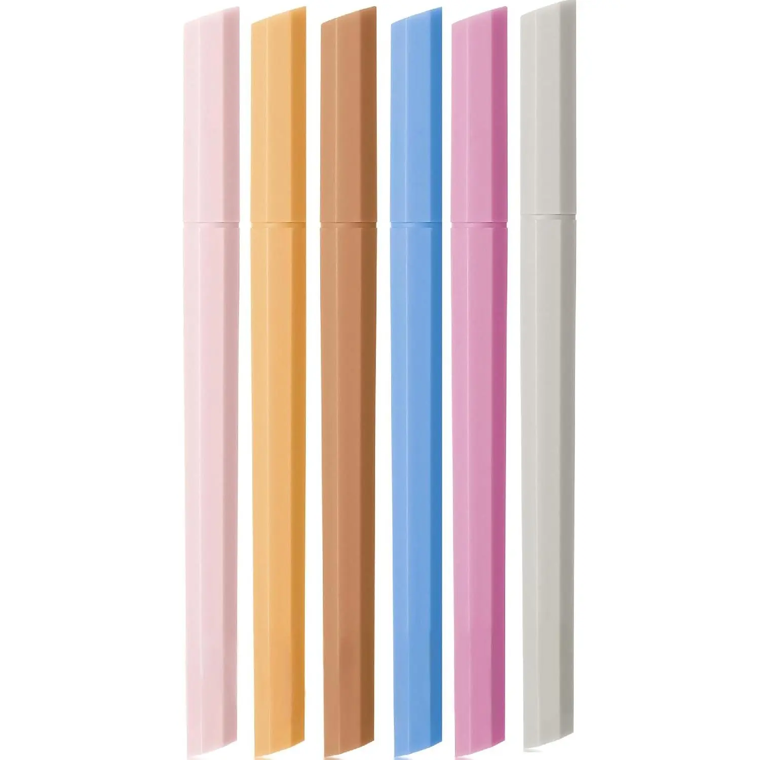 Aesthetic Dry Ink Highlighters, 6-Pack Chisel Tip No Bleed, Cute Colored Office Stationery for Journaling, School Supplies