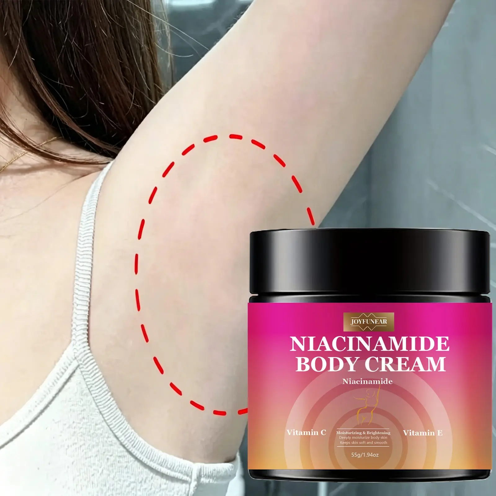 55g Underarm Whitening Cream, Rich in Vitamin C and Niacinamide, Soft and Smooth Skin, Deeply Moisturizes Body Armpit Skin