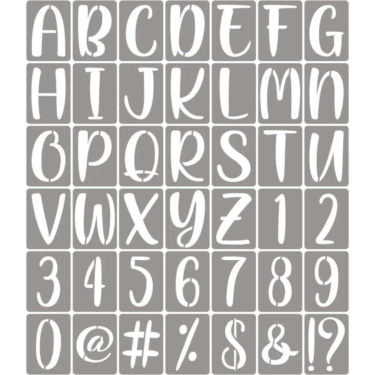 5 Inch Letter Stencils for Painting - 42 Pack Alphabet Letter Number Templates with Signs, Reusable Plastic Stencils for Chalkboard Fabric Rock Wood Crafts Painting