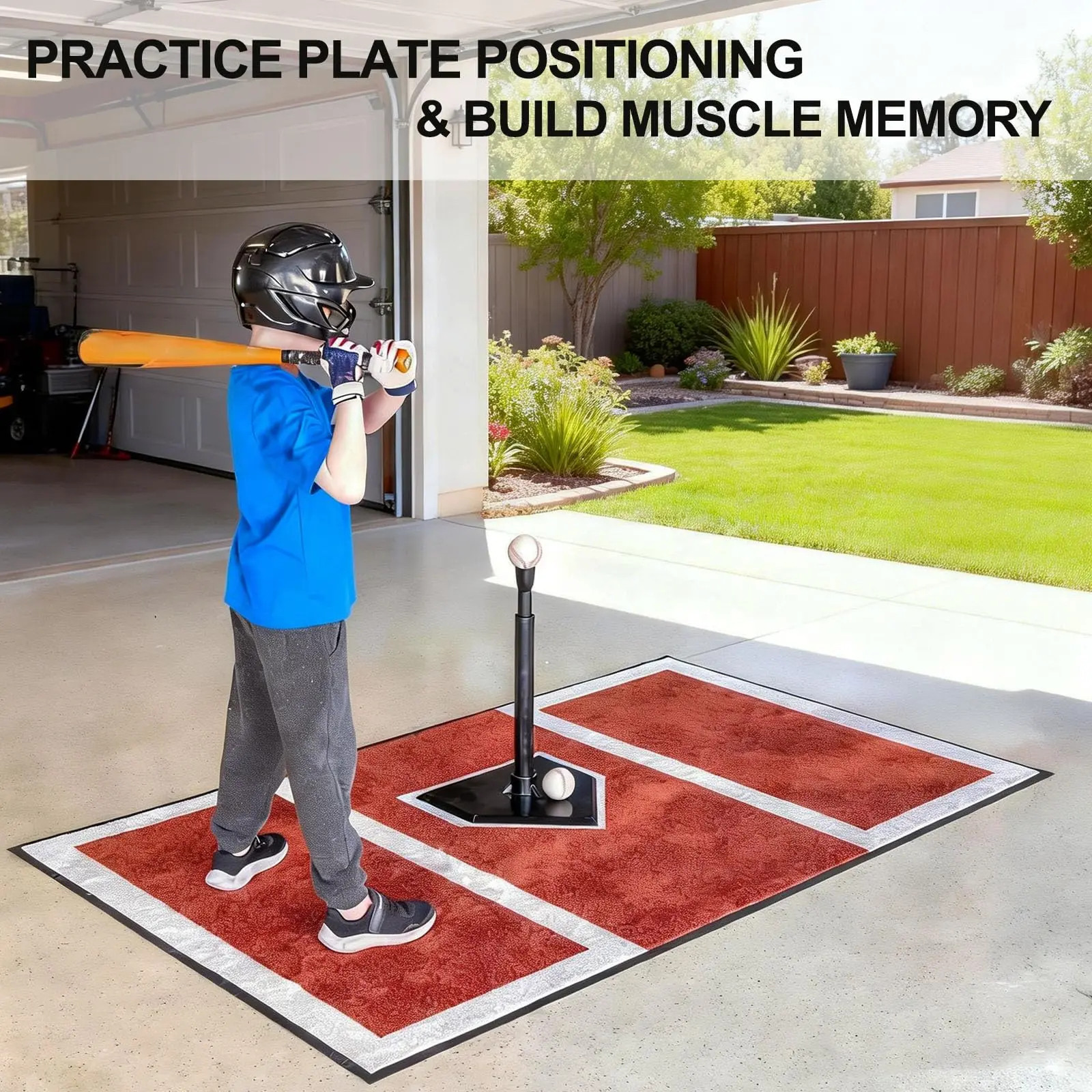 【IdealHouse】Training Mat for Baseball and Softball - Thickened Upgraded Hitting Mat with Anti-Slip Backing for Batting Cage, 6.5 x 4 ft