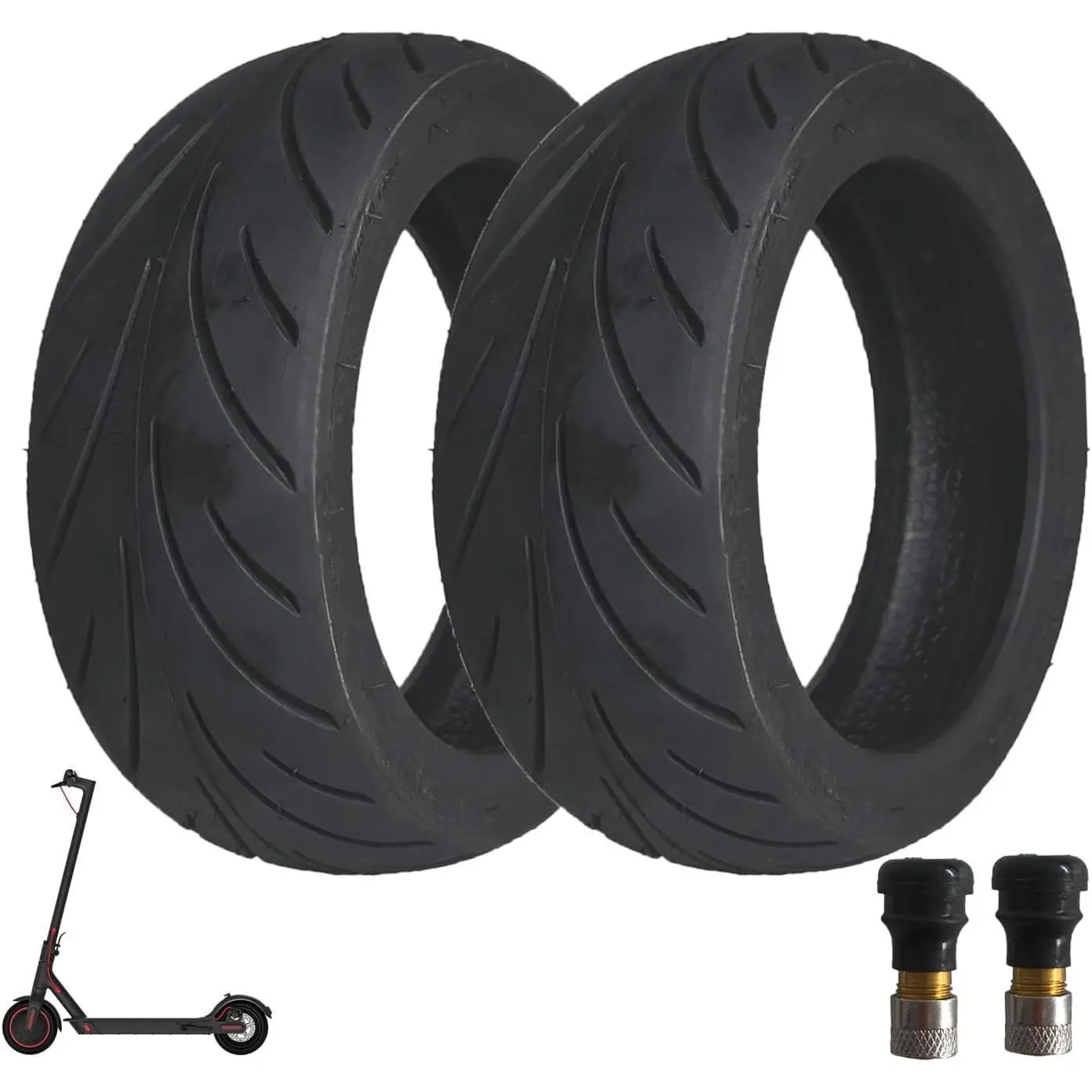 9.5x2.50 Tubeless Tire, 9.5 Inch Electric Scooter Tire, With Tire Air Valve, for NIU KQi3 Pro/Max Electric Scooter [Non-Slip] [Shockproof] (Vacuum Tire x 2)