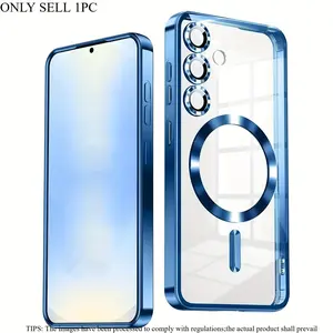 Slim Magnetic Phone Case for Samsung A16 A36 A56 A55 A54 A34 A14 A17 A07 A37 A27 A57, Clear Design, Camera Lens Protector, Shockproof