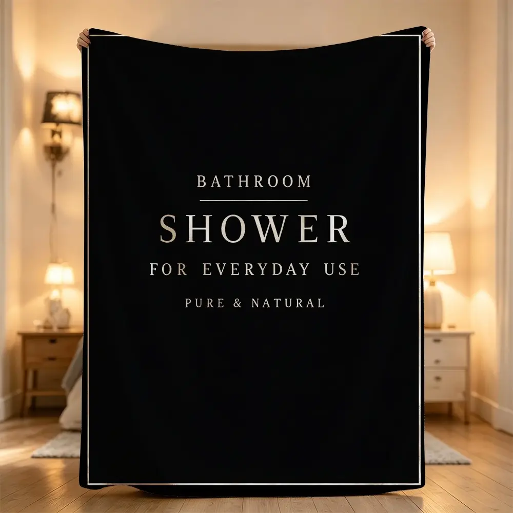 Bathroom shower everyday use pure natural black blanket minimalist stylish decorative comfortable warm Flannel blanket, sofa leisure blanket, bed blanket, Plush Throw Blanket,Cozy Soft Lightweight Blanket,Boho Decorative Throw Blanket