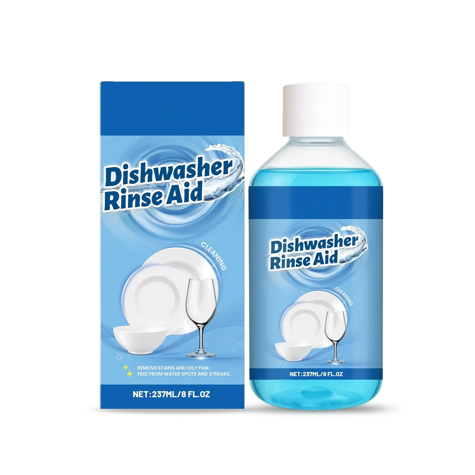 Dishwasher Rinse Aid, Spot & Film Remover, Prevent Water Stains, Shine Glasses, Dishes and Tableware