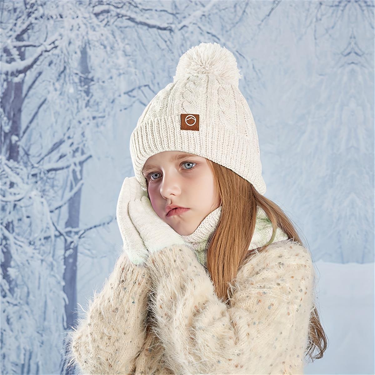 3pcs Outfit Set: Beanie Hat, Scarf & Gloves with Plush Lining for Comfort and Warmth. / Aged 3-10 Years Old in Autumn-Winter Seasonal Activities, Traveling or Vacation; Christmas Thanksgiving Gift Package, Winter Hat, Winter Hat, Seasonal Activity Outfit,