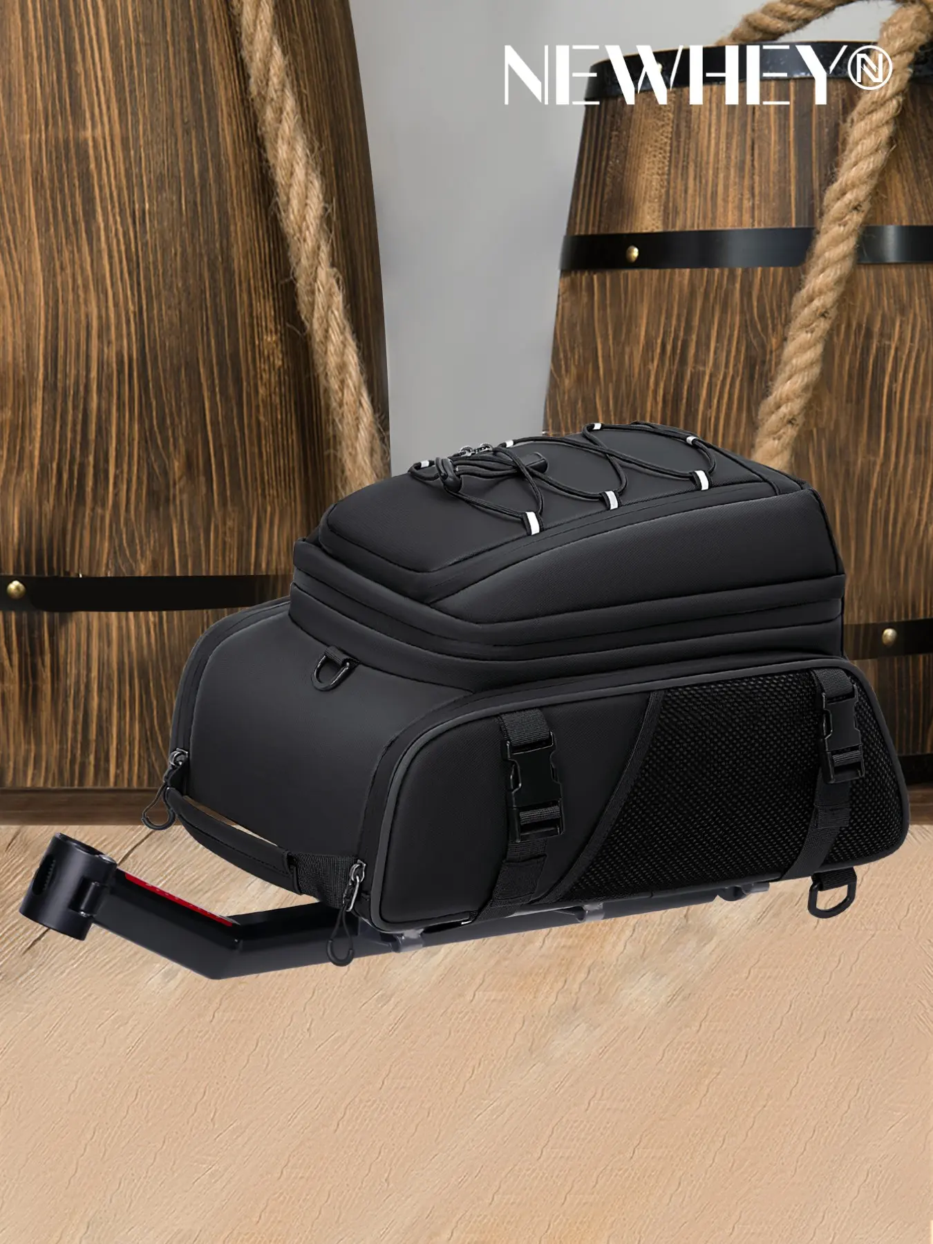 4-In-1 Convertible Bike Trunk Bag 15L, Large Waterproof Bicycle Rear Rack Pannier Backpack, Reflective Strips & Rain Cover for Cycling Bike Panniers