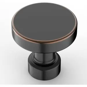 10 Pack Oil Rubbed Bronze Cabinet Knobs, 1-1/6 Inch (32mm) Single Hole Pulls for Drawers, Dressers and Bathroom Cabinets