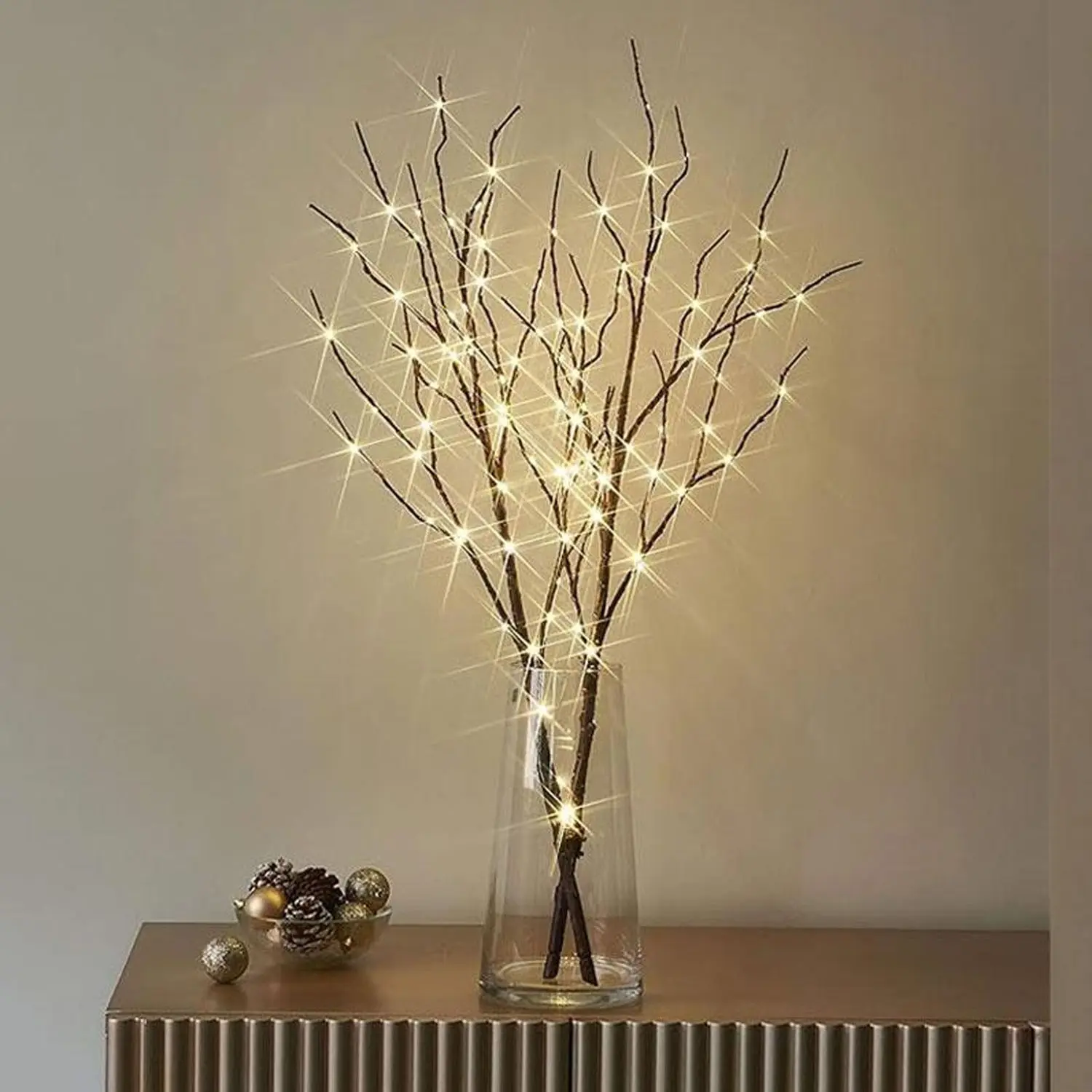 Creative LED Branch Decorative Lights, Adjustable Bendable Twig Fairy Lamp, Warm Ambiance for Bedroom & Living Room, Home Interior Decoration