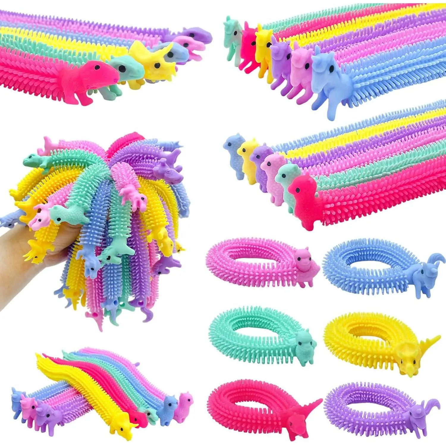 30 PCS Stretchy Fidget Toy,Sensory Fidget Worm Stretch Toys,Multicolor Stretchy Strings Toy for Stress Relief, Valentine's Day Easter Day Gift,Kids or Adults,Boys,Girls,Calming Party Favorsfidget toys