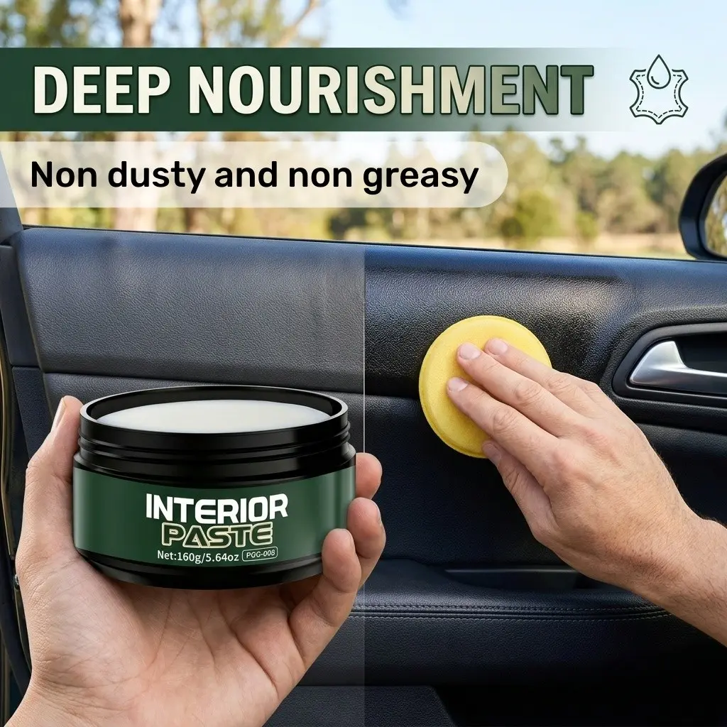 Car Leather Interior Care Cream, Leather Cleaning and Polishing Paste, Non-Greasy Dirt Removal and Brightening, Deep Cleaning Multi-Purpose Leather Conditioning, Car Leather Conditioner, Suitable for Car Seats and Leather Sofas, Car Leather Cleaner