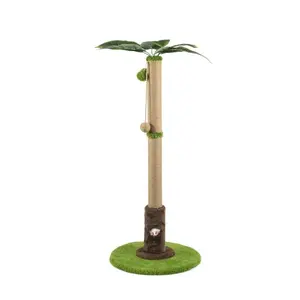 New Palm-Leaf Style Areca Palm Cat Climbing Tree – Features a Mouse Toy, Sisal Scratching Post, and Elevated Design; Suitable for Indoor Decor
