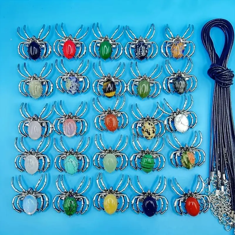 Spider Charms & Pendants, 10pcs Mixed Color Unisex Insect Character Set for DIY Jewelry Making & Halloween Accessories